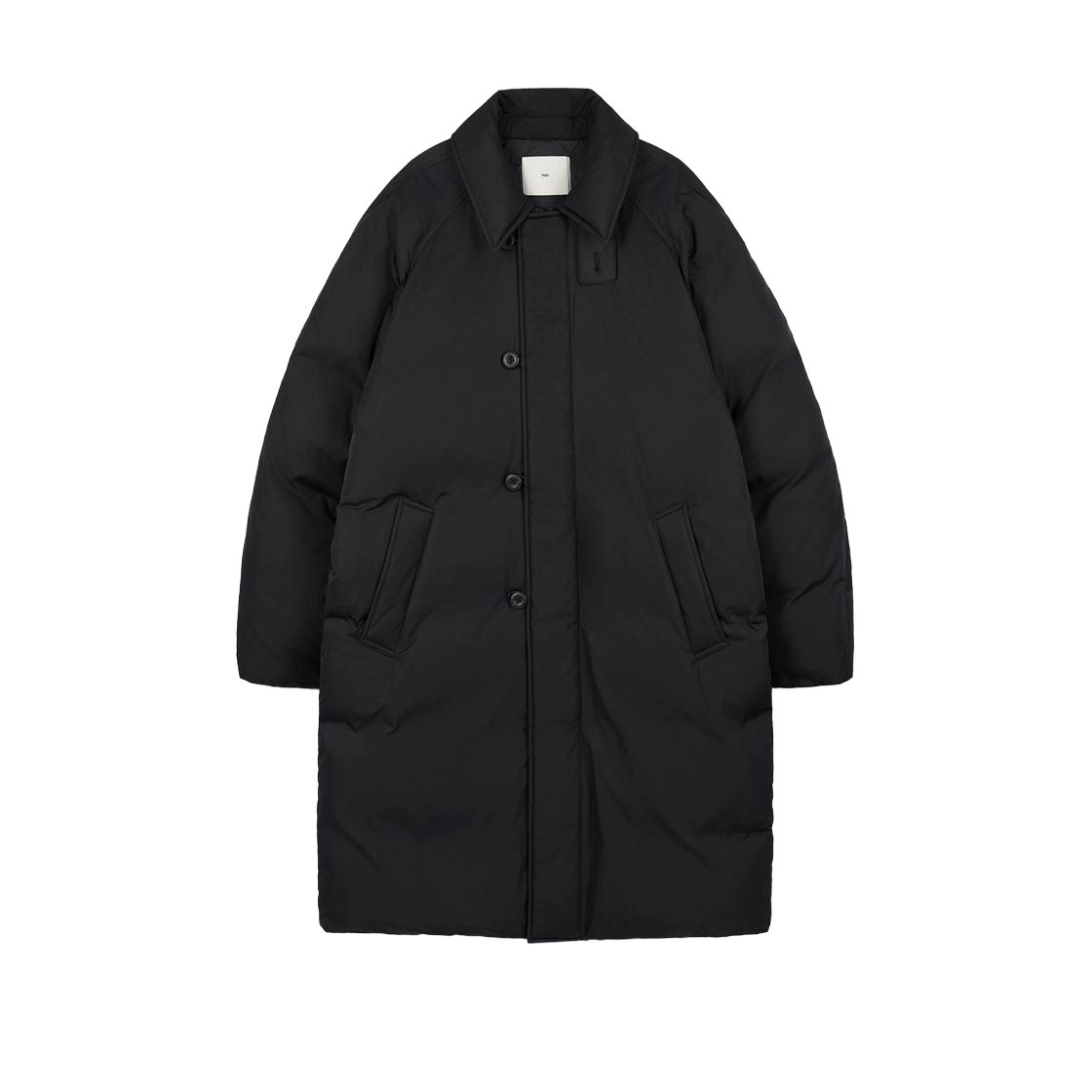 TNJU6F206BK TNGT European Goose Down Loop-Button Long Jacket Black