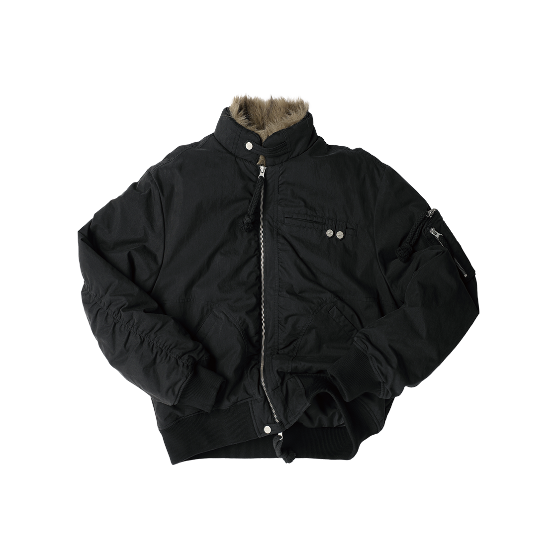 더바이닐하우스 유틸리티 퍼 봄버 자켓 블랙(Thevinylhouse Utility Fur Bomber Jacket Black) - 5