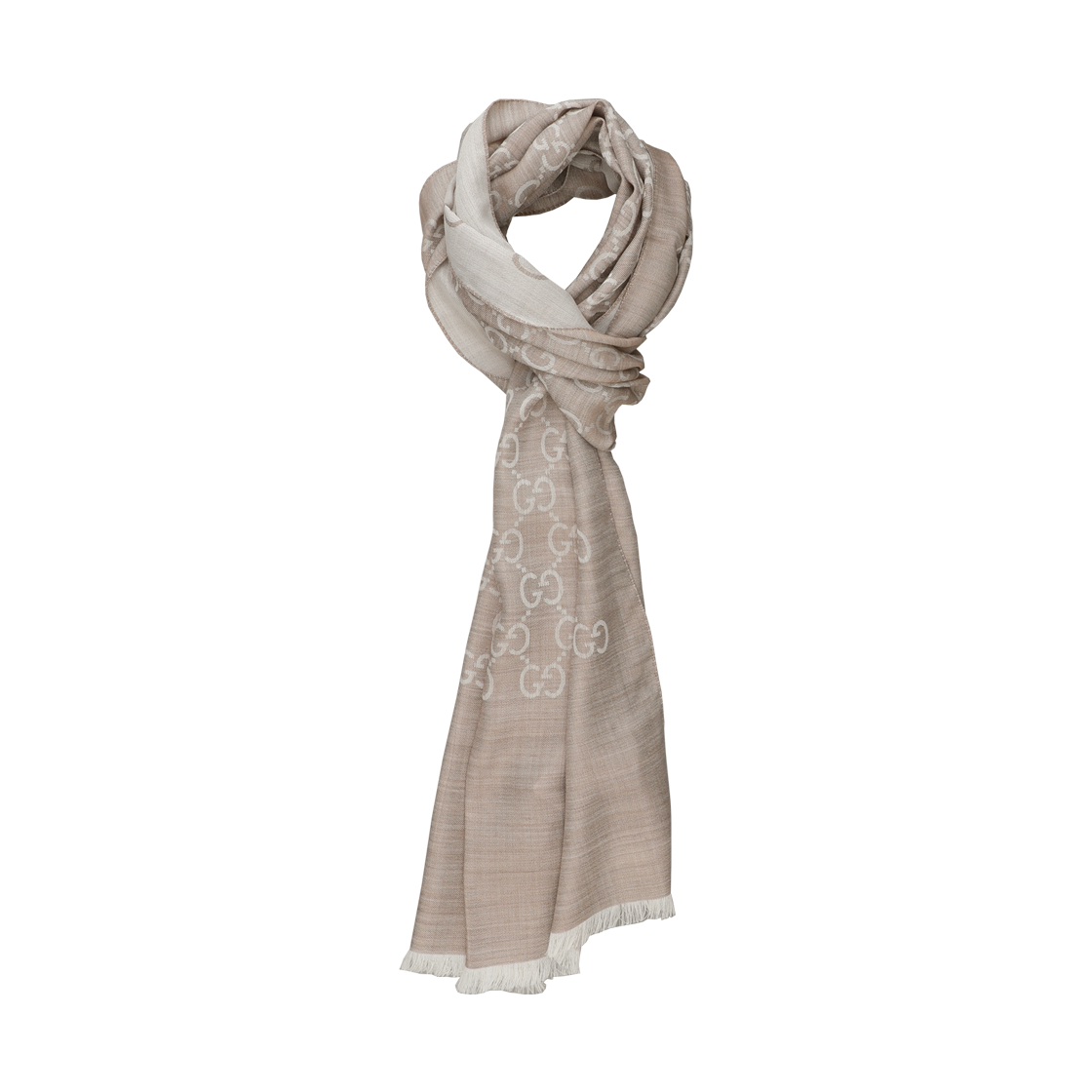 165904 3G646 9500 [15% 쿠폰] Gucci GG Wool Silk Jacquard Scarf Beige