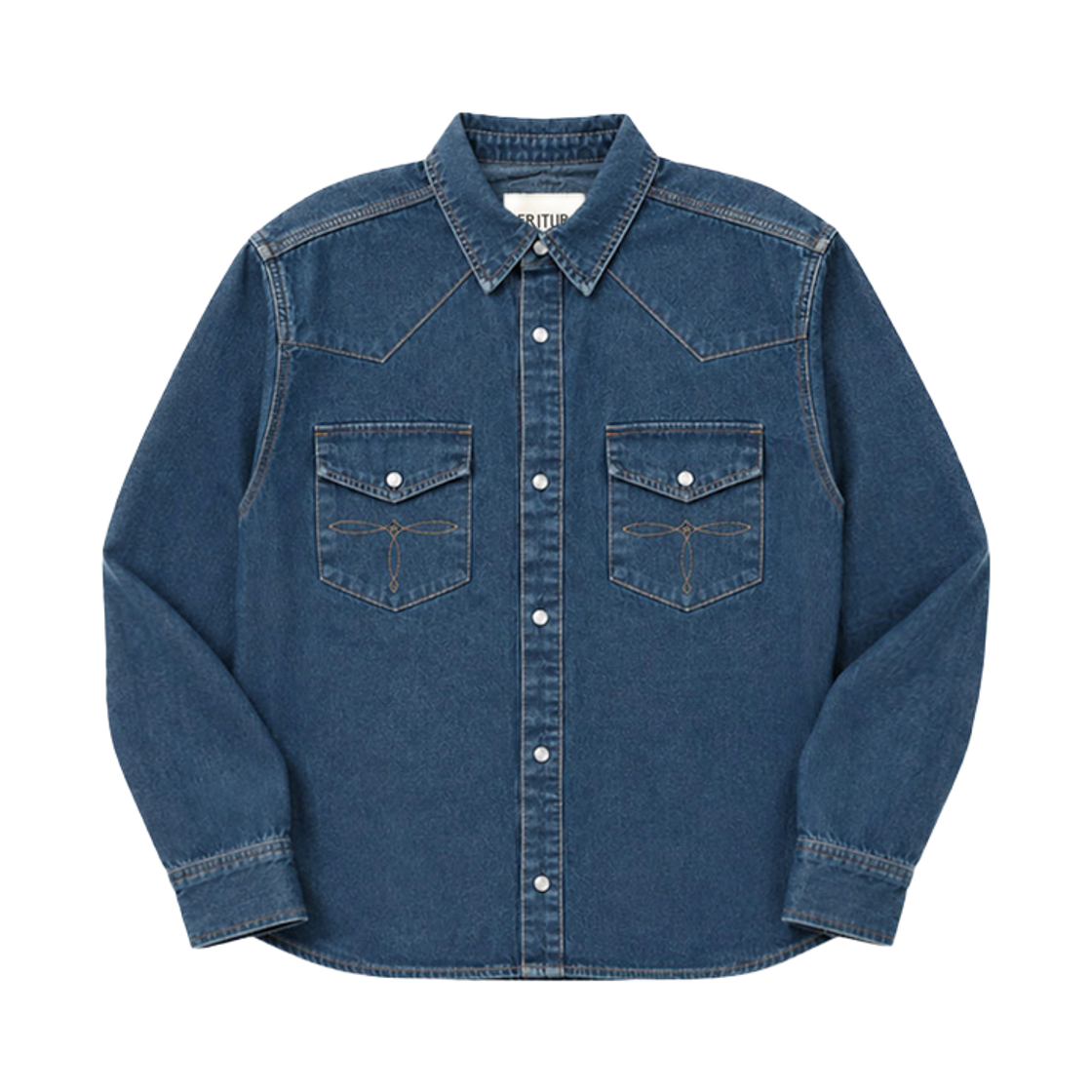 F263SH07 FRITUR Western Cotton Shirt Blue_F263SH07