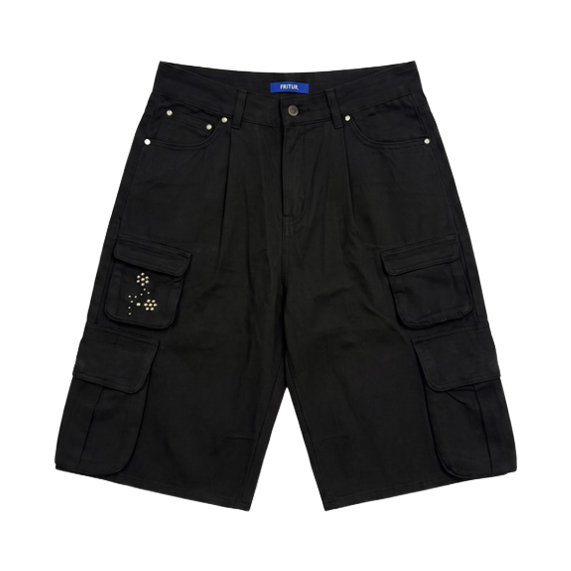 F263PT16 FRITUR Cargo Rivet Shorts Black_F263PT16