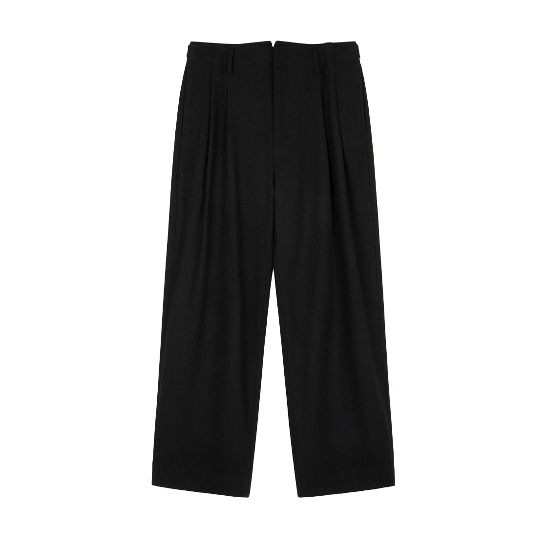 TNPA6F201BK TNGT Two Tuck Wool Wide-Leg Pants Black