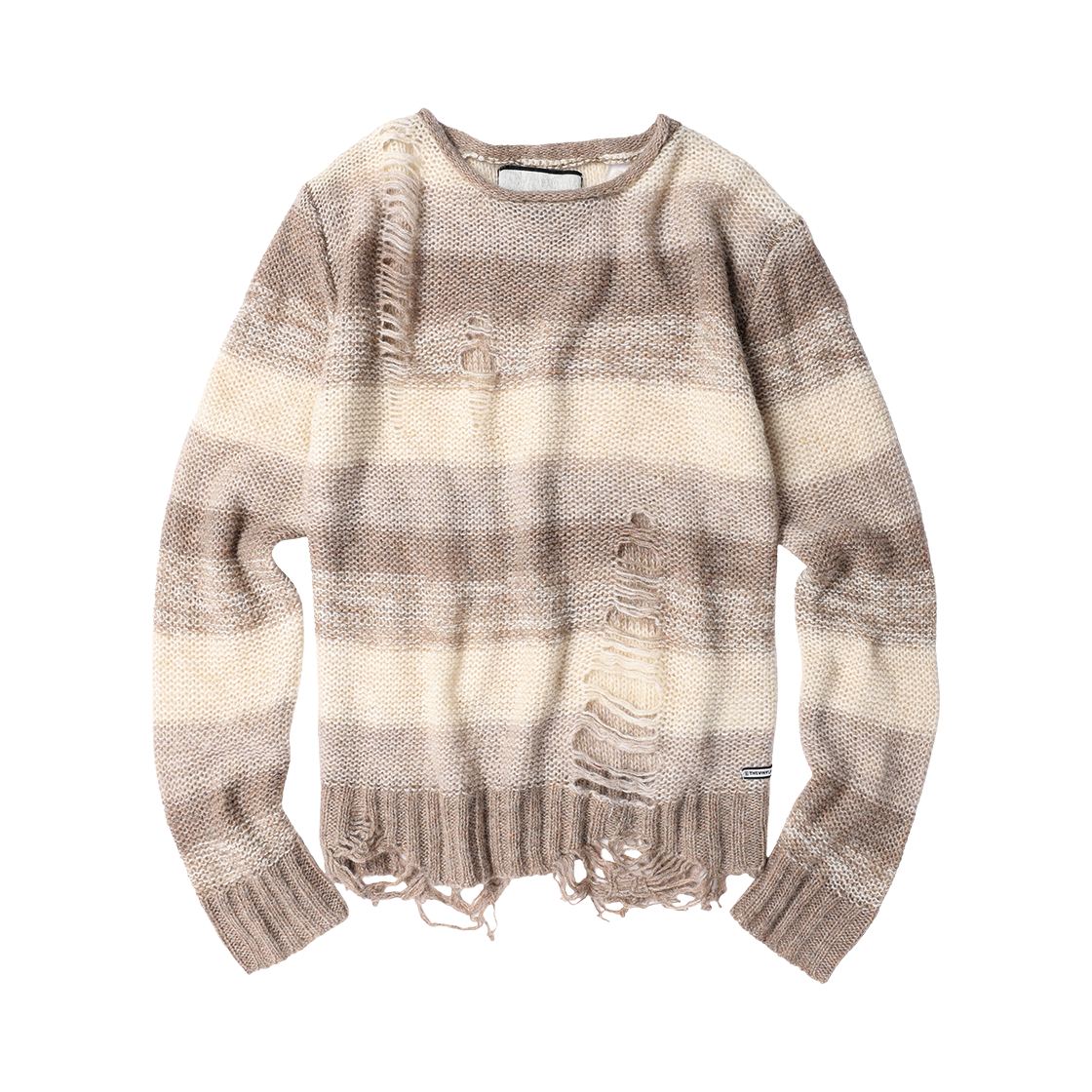 VH2FFUK600ABR Thevinylhouse Grunge Stripe Sweater Brown