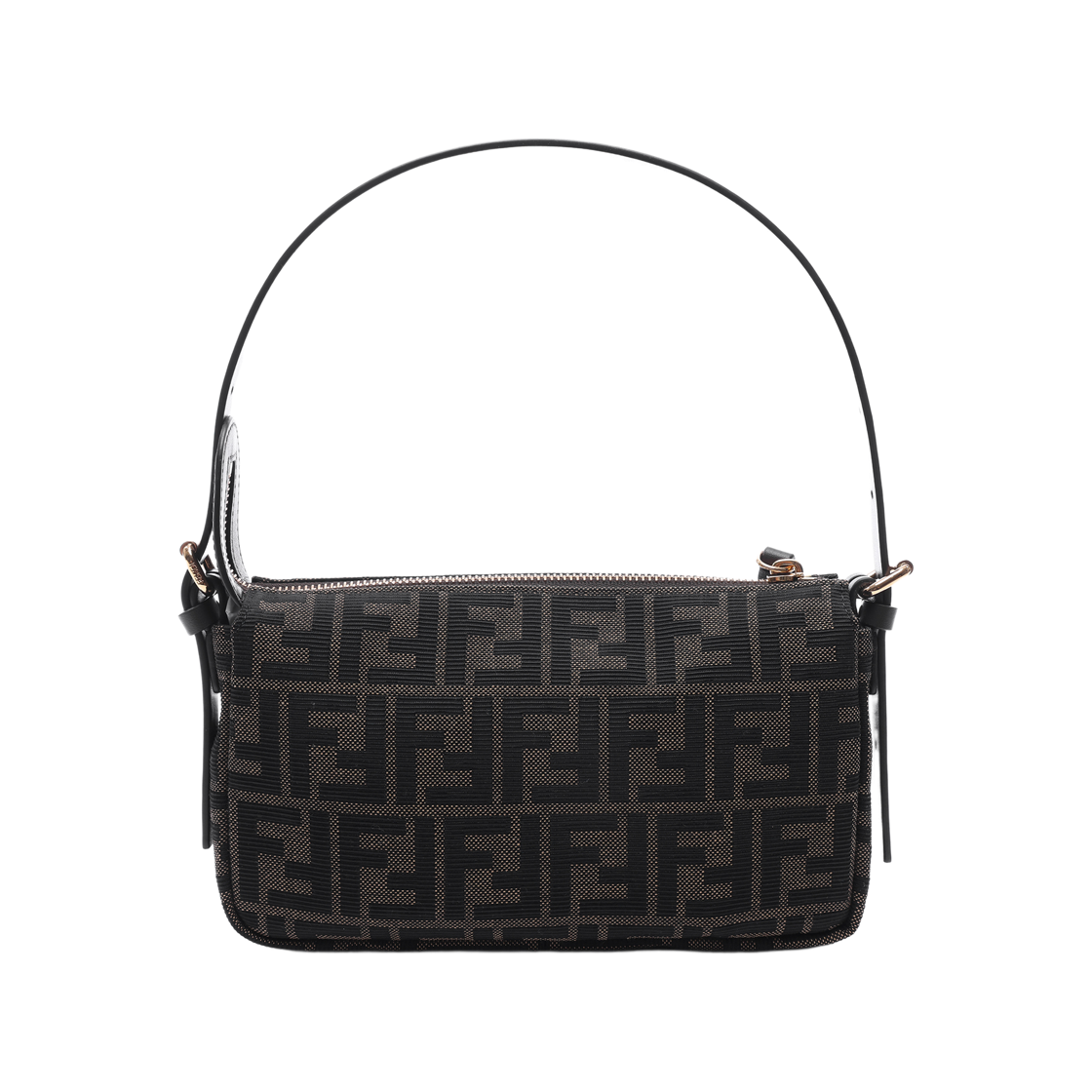 [15% 쿠폰] 펜디 지퍼 탑 스몰 FF 주카 자카드 패브릭백 브라운([15% 쿠폰] Fendi Zipper Top Small FF Zucca Jacquard Fabric Bag Brown) - 4