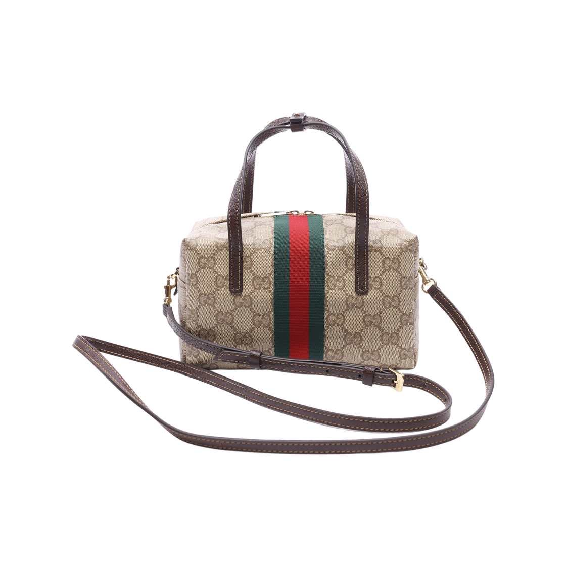 [15% 쿠폰] 구찌 웹 미니 보스턴 백 샌드 브라운([15% 쿠폰] Gucci Web Mini Boston Bag Sand Brown) - 4