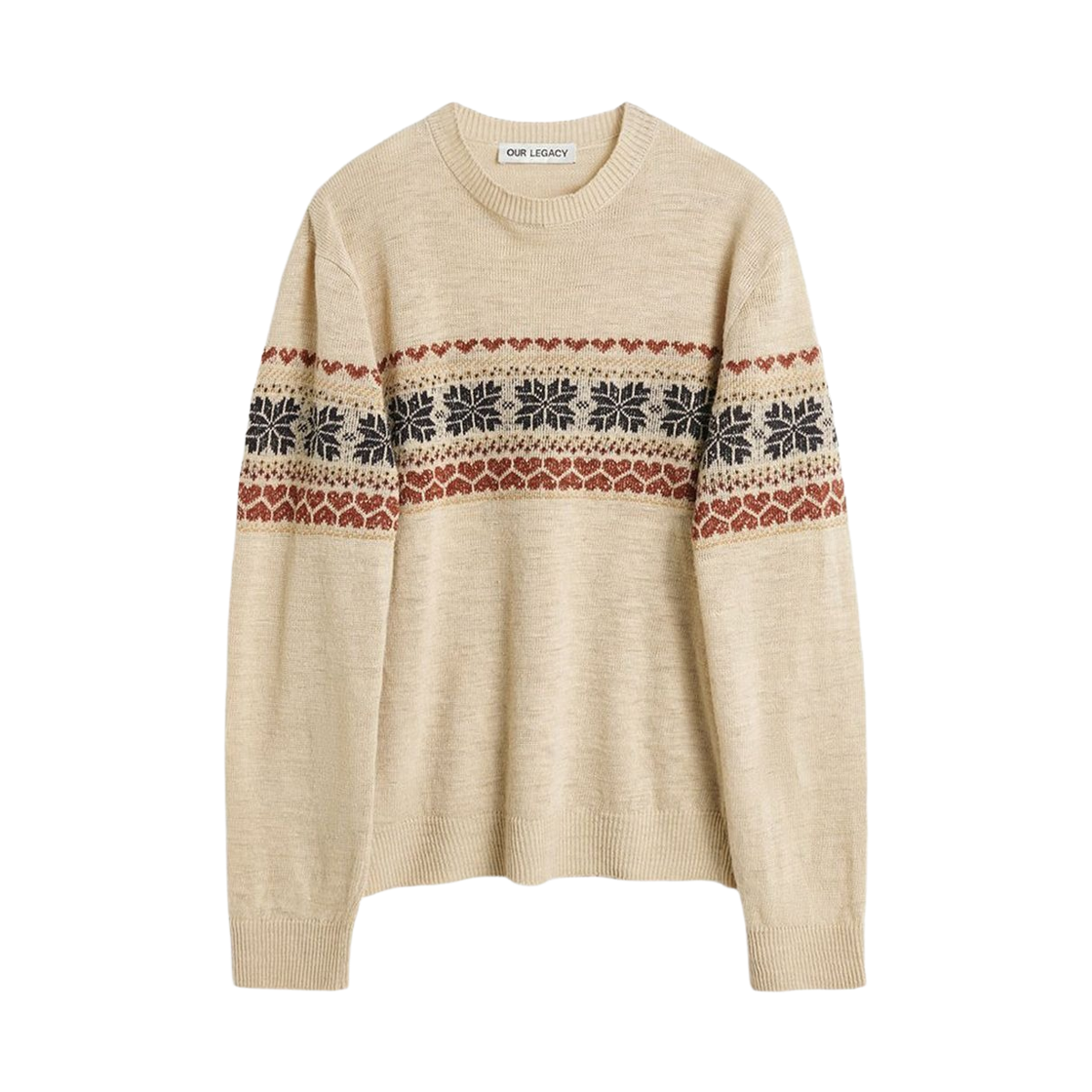 M2243BS Our Legacy Base Roundneck Snow Fairisle Hemp