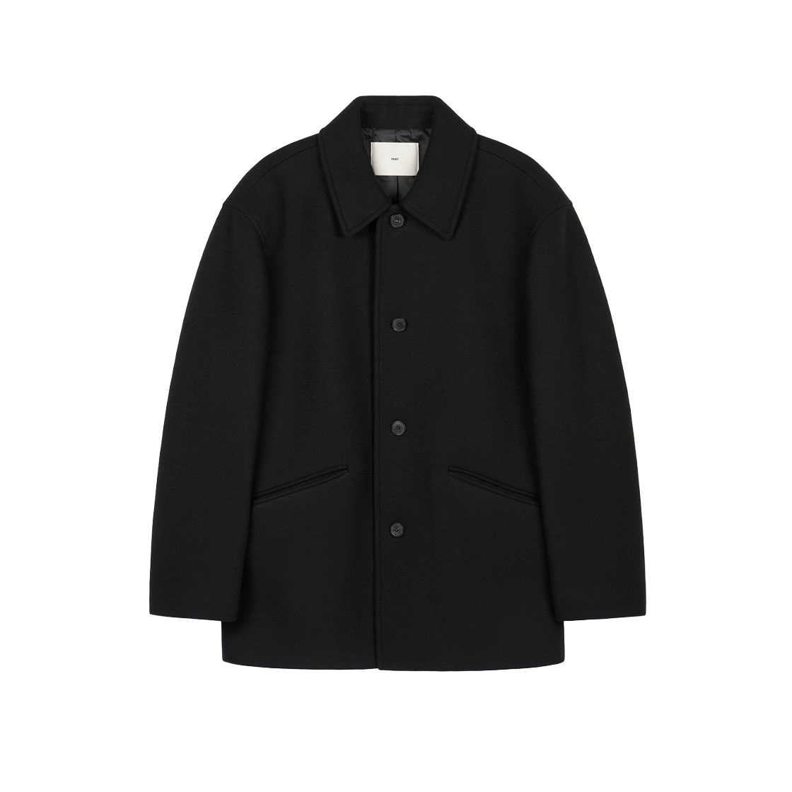 TNCO6F104BK_W TNGT W Cashmere Blended Half Coat Black