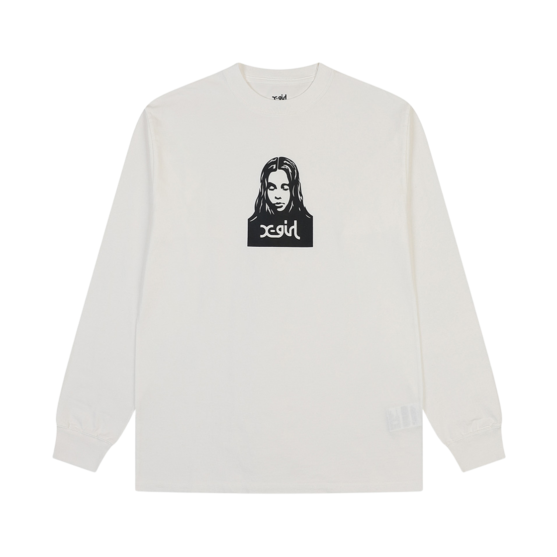피어 엑스걸 페이스 롱 슬리브 티 화이트(PEER X-girl Face L/S Tee White)