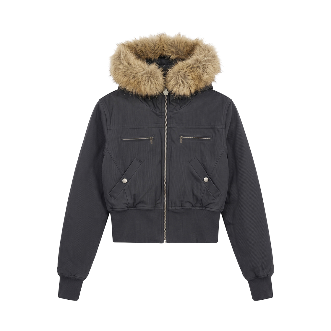 RS26WJP101CRC Rosefrantz Fur-Trimmed Padded Jumper [Charcoal]