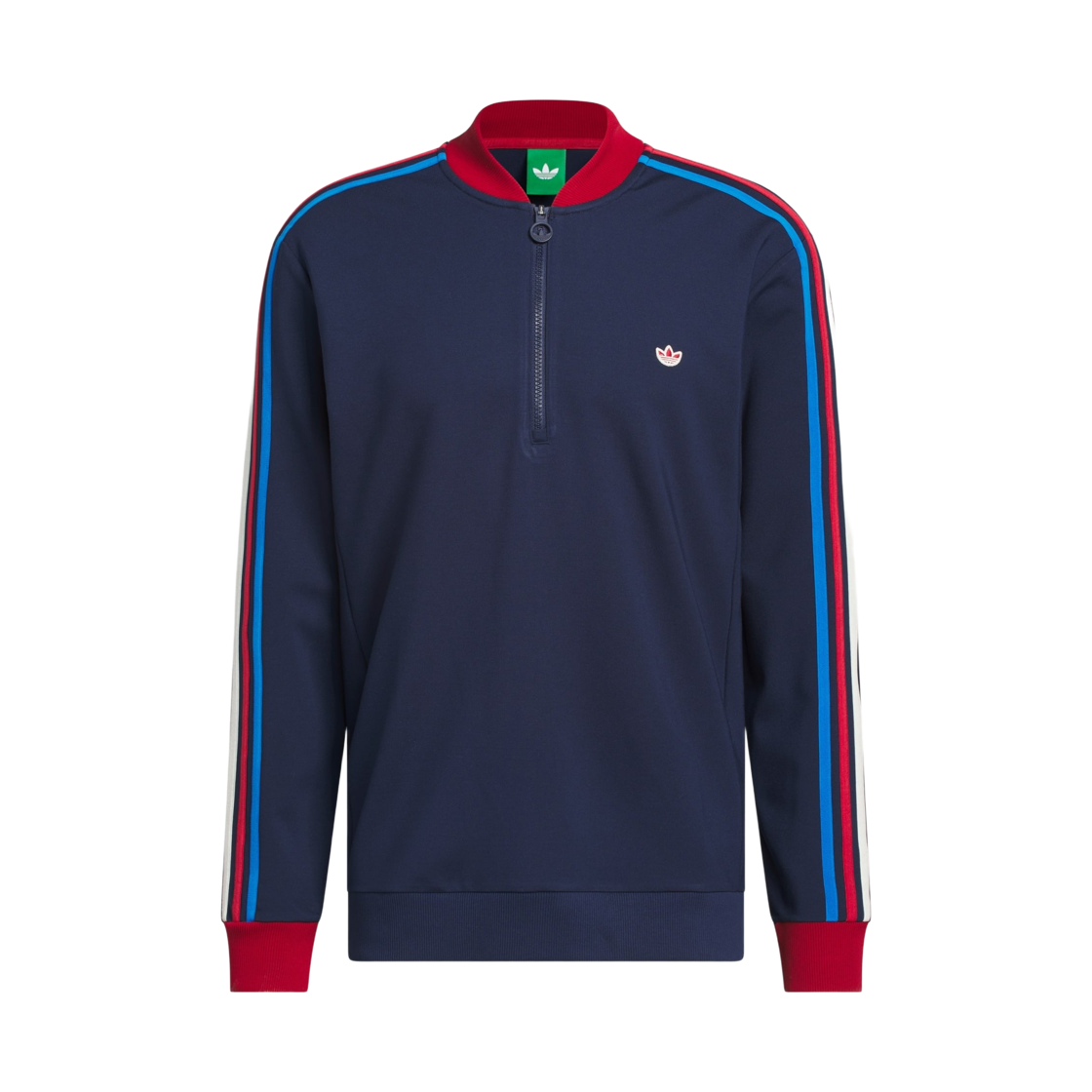 KS5732 Adidas Golf Originals 3-Stripes Half Zip Sweatshirt Night Indigo Team Victory Red - KR Sizing