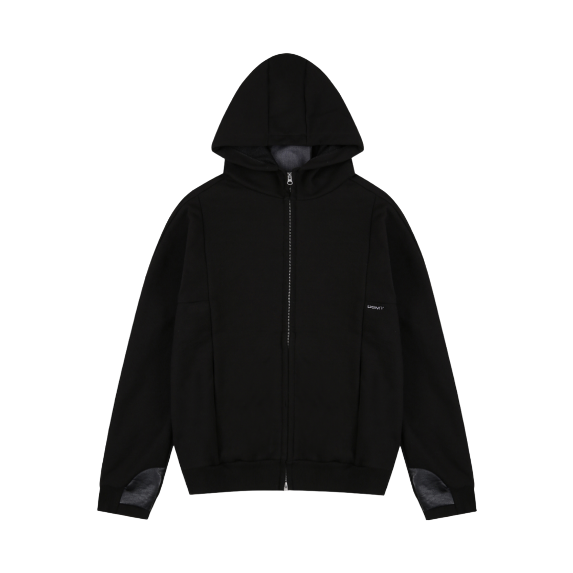 DSJK-007 DSMT HIGH NECK PANEL ZIP HOODIE_BLACK