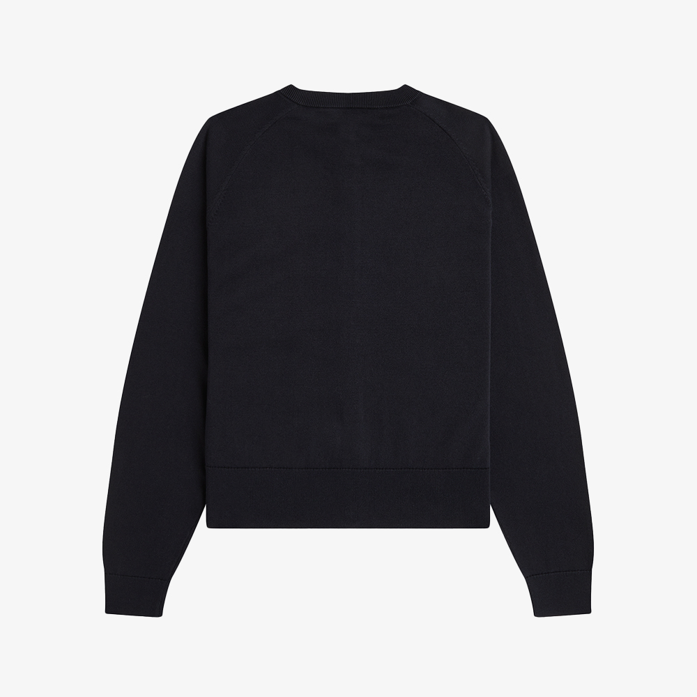 프레드페리 우먼즈 오버사이즈드 크루넥 가디건 블랙(Fred Perry Oversized Crew Neck Cardigan Black) - 2