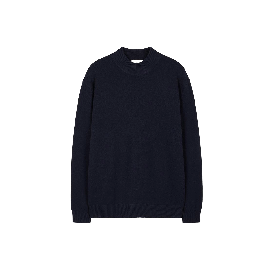 TNSW6F105BK TNGT Cashmere Blended Mock Neck Knit Top Dark Navy
