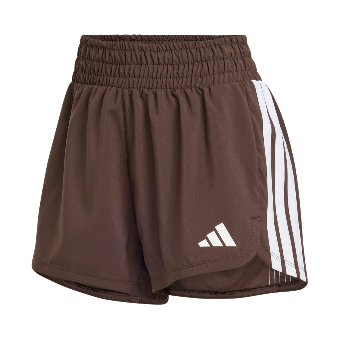 KD7322 (W) Adidas Pacer Workout Woven High-Rise Shorts Aurora Coffee White - KR Sizing