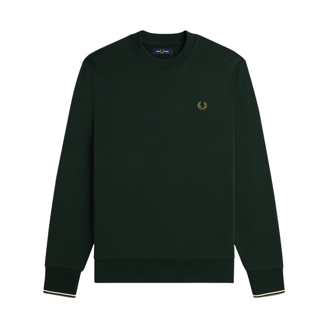 프레드페리 크루넥 스웻셔츠 그래스루츠/에크루/브론즈(Fred Perry Crew Neck Sweatshirt Grassroots/Ecru/Bronze) - 1