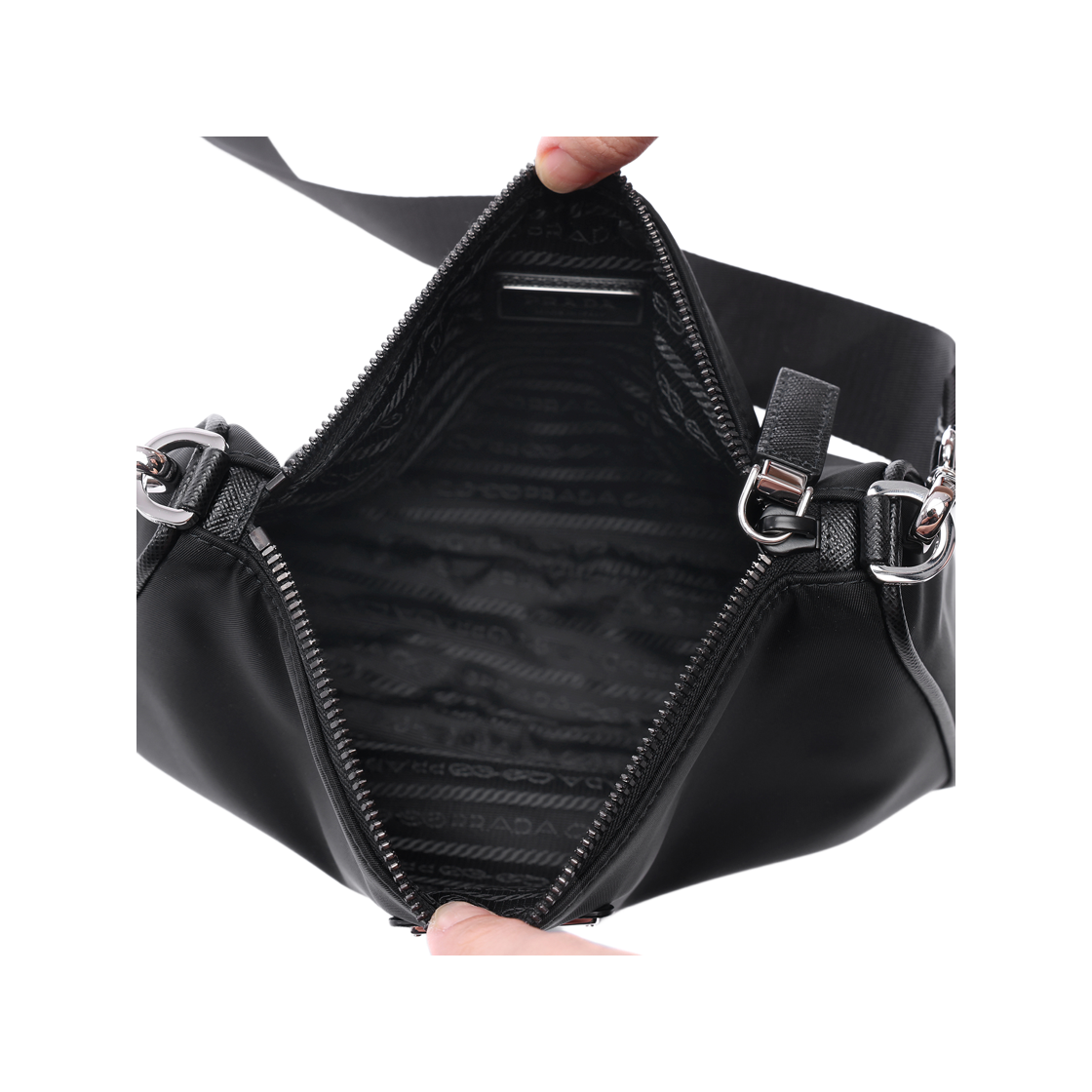[15% 쿠폰] 프라다 리나일론 앤 사피아노 레더 숄더백 블랙([15% 쿠폰] Prada Re-Nylon and Saffiano Leather Shoulder Bag Black) - 6