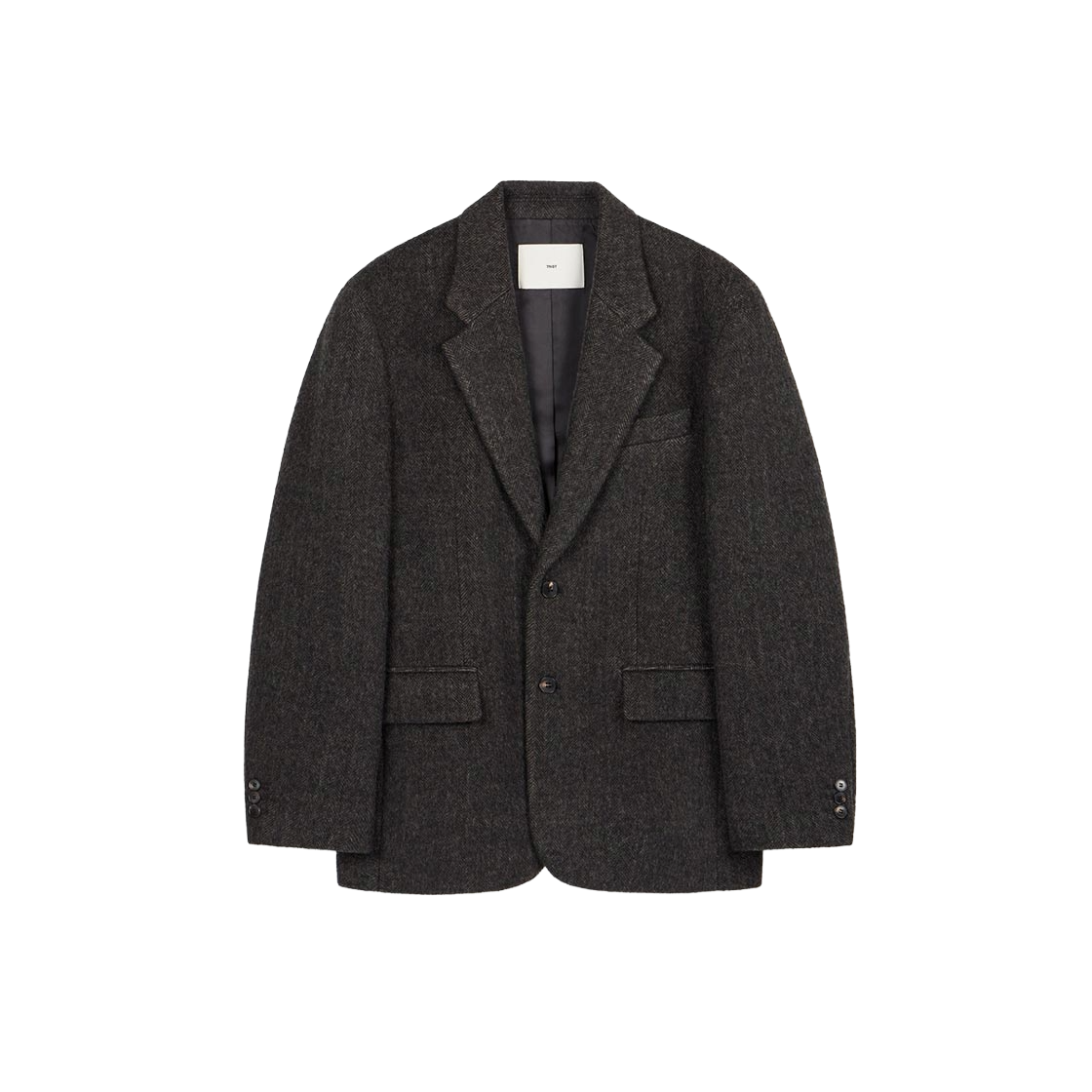 TNJA6F201W2_W TNGT W Hairy Wool Herringbone Jacket Brown