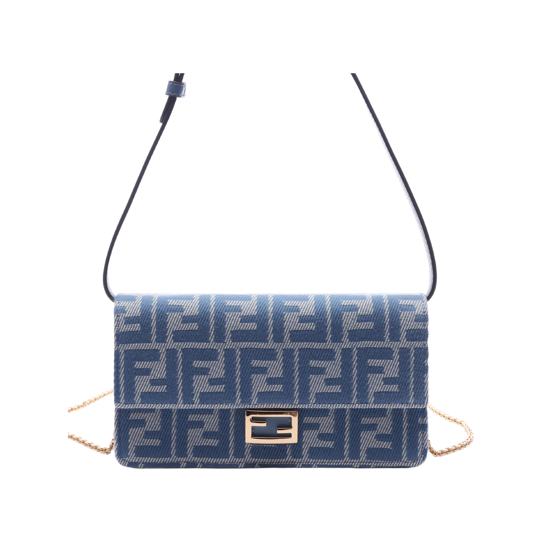 [15% 쿠폰] 펜디 바게트 FF 자카드 데님 체인 월렛([15% 쿠폰] Fendi Baguette FF Jacquard Denim Chain Wallet Blue) - 2