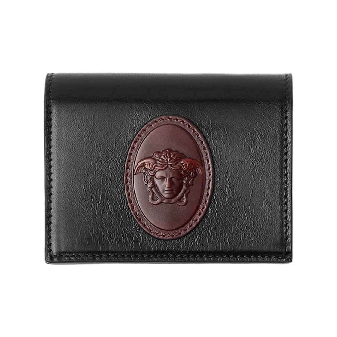 1024190-1A18566-2B0AJ Versace Roomy Leather Wallet Black Brown