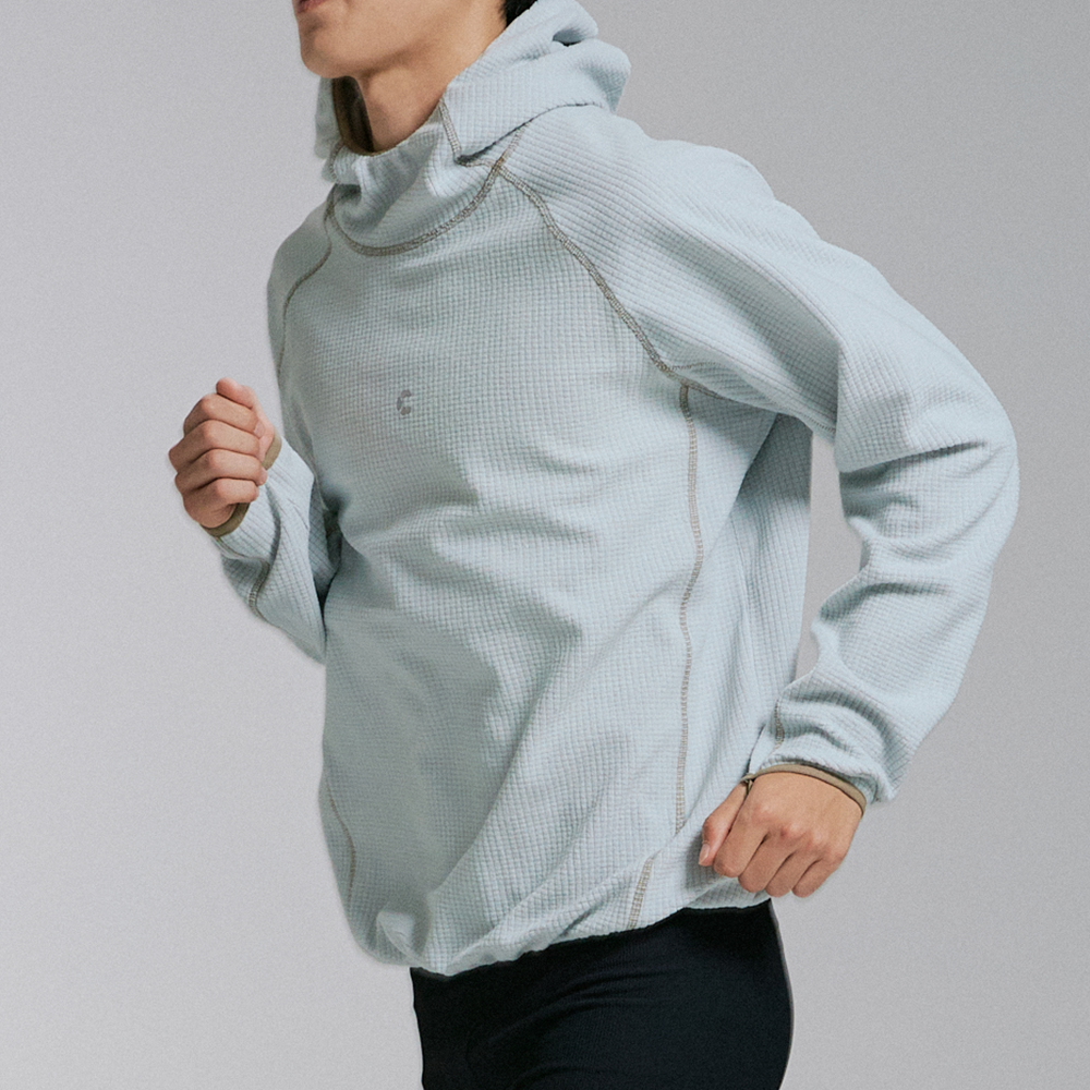 챕터엑스 그리드 텍스쳐 트레킹 후디 그레이(Chapter.X Grid Texture Trekking Hoodie Grey) - 5