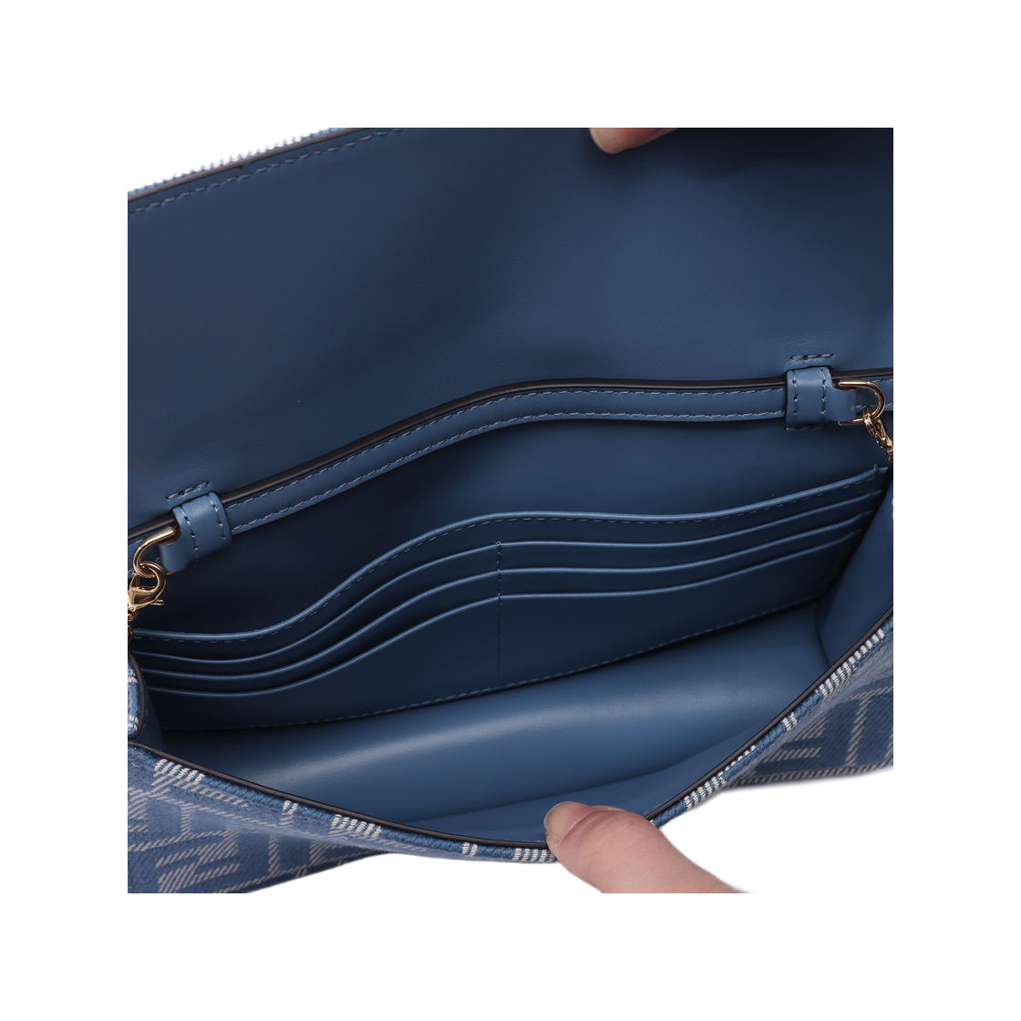 [15% 쿠폰] 펜디 바게트 FF 자카드 데님 체인 월렛([15% 쿠폰] Fendi Baguette FF Jacquard Denim Chain Wallet Blue) - 6