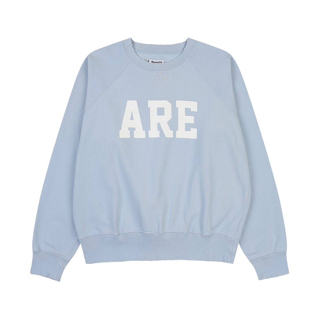 피어 리셉션 래글런 스웨트 레어 코튼 브러시 플리스 아이스 블루(PEER Reciption Raglan Sweat Rare Cotton Brush Fleece Ice Blue)