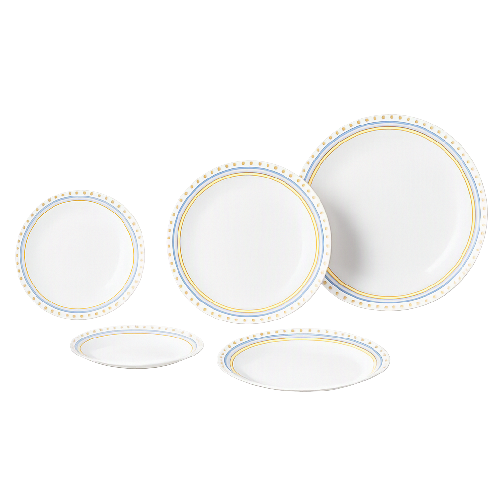 COR210 Corelle Adorable Dot Blue Plate 5‑Piece Set