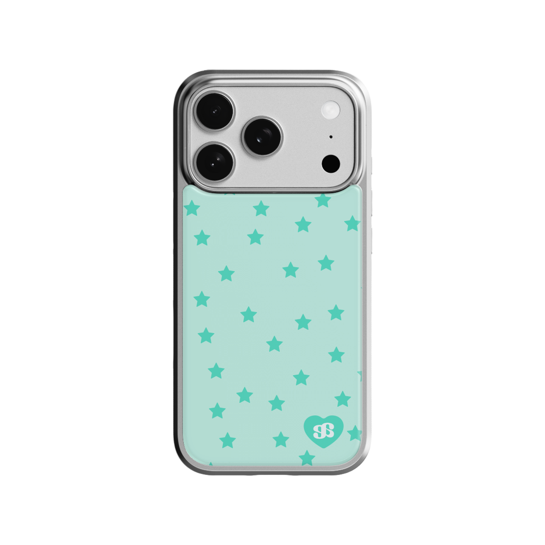 E2605_0008 EARPEARP Mini Star Mint Epoxy Case Silver