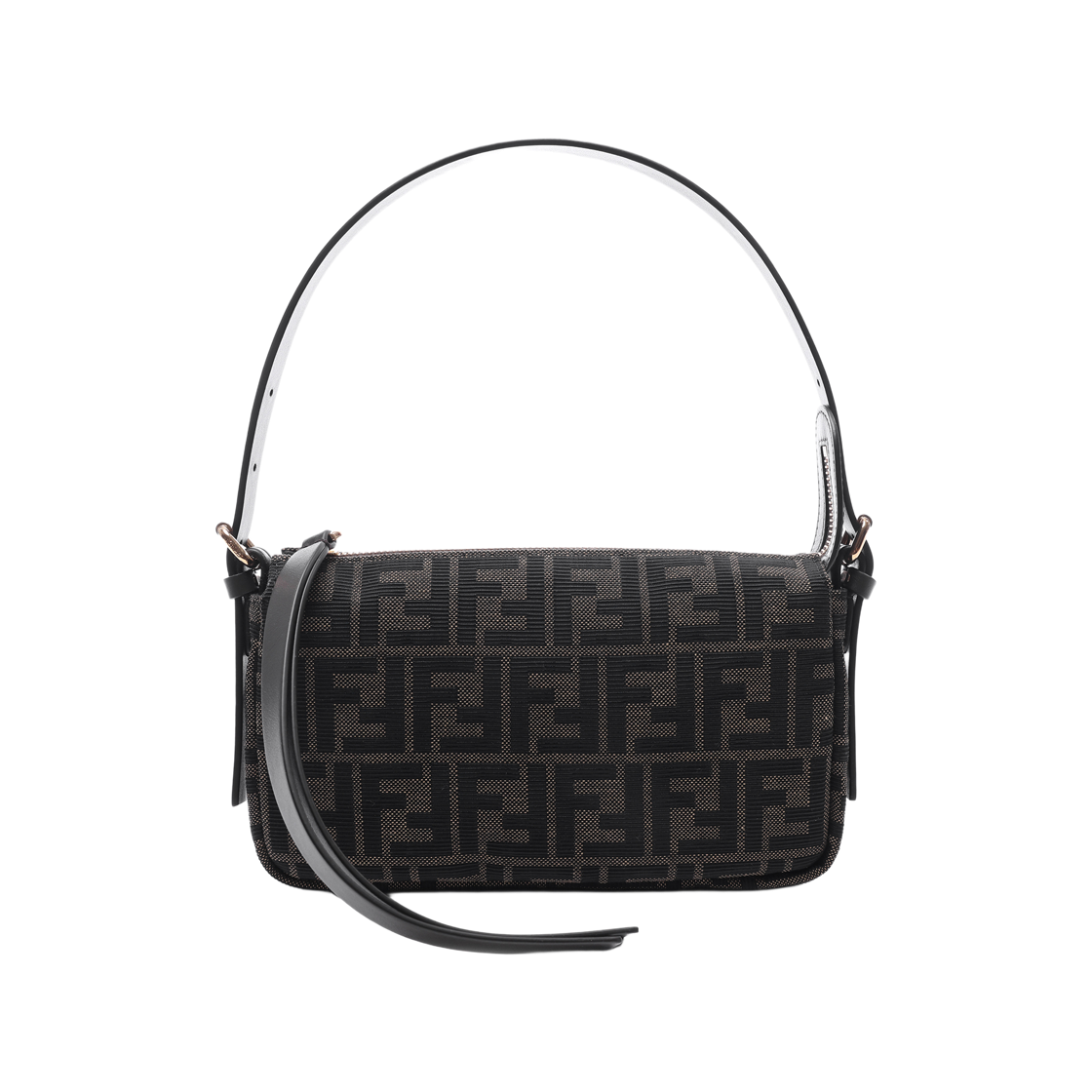 8BS123 B17A F14YN 26F [15% 쿠폰] Fendi Zipper Top Small FF Zucca Jacquard Fabric Bag Brown