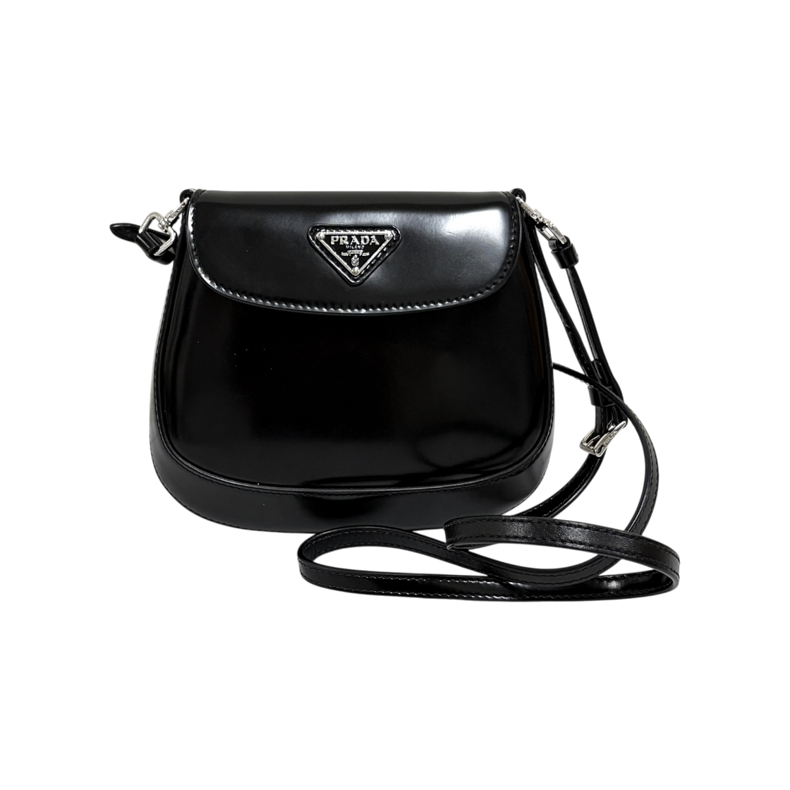 ITHHW7FCJPLR Prada Cleo Brushed Mini Shoulder Bag Black