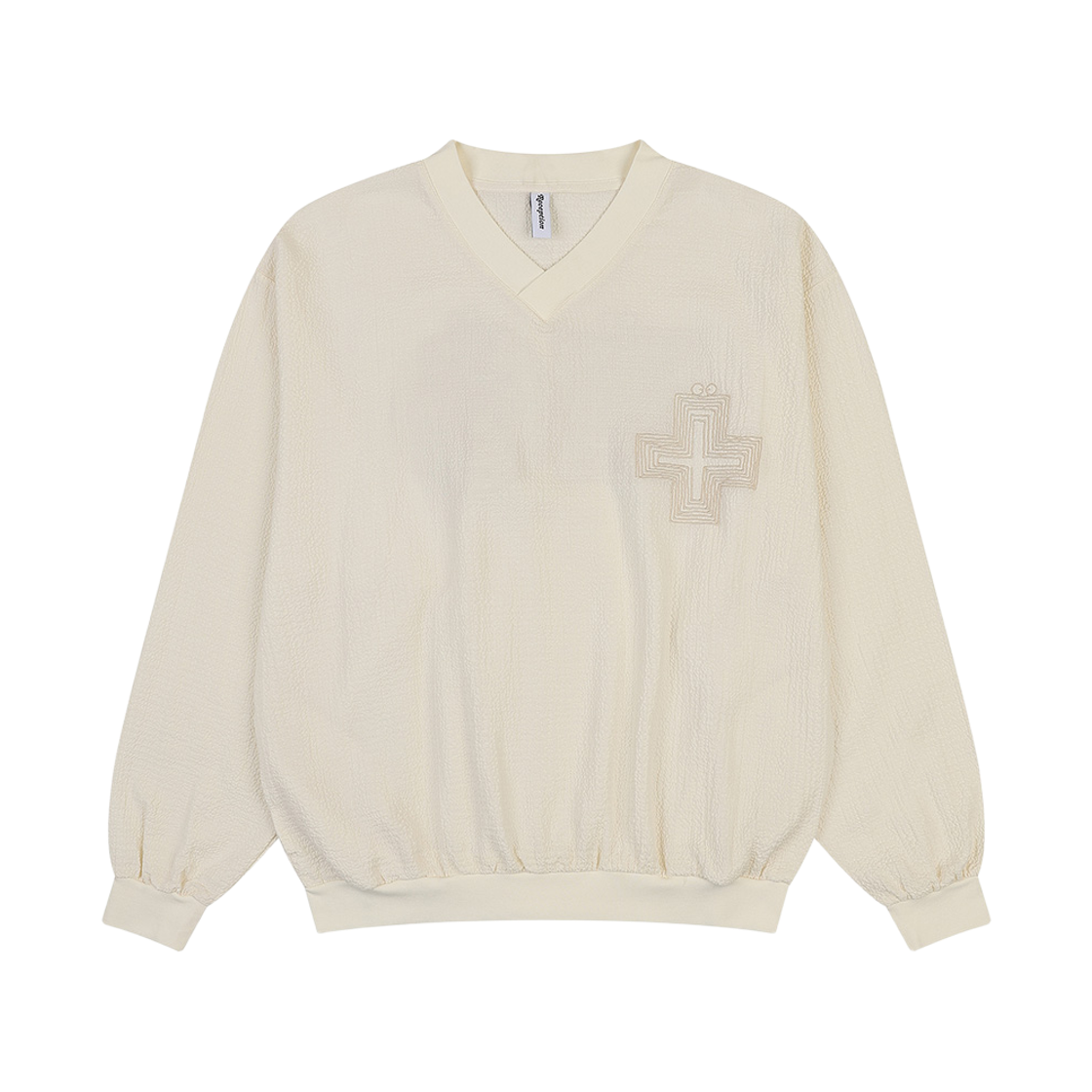 피어 리셉션 풋 캐시미어 스웨트 C/W 시어서커 아이보리(PEER Reciption Foot Cashmere Sweat C/W Seersucker Ivory)