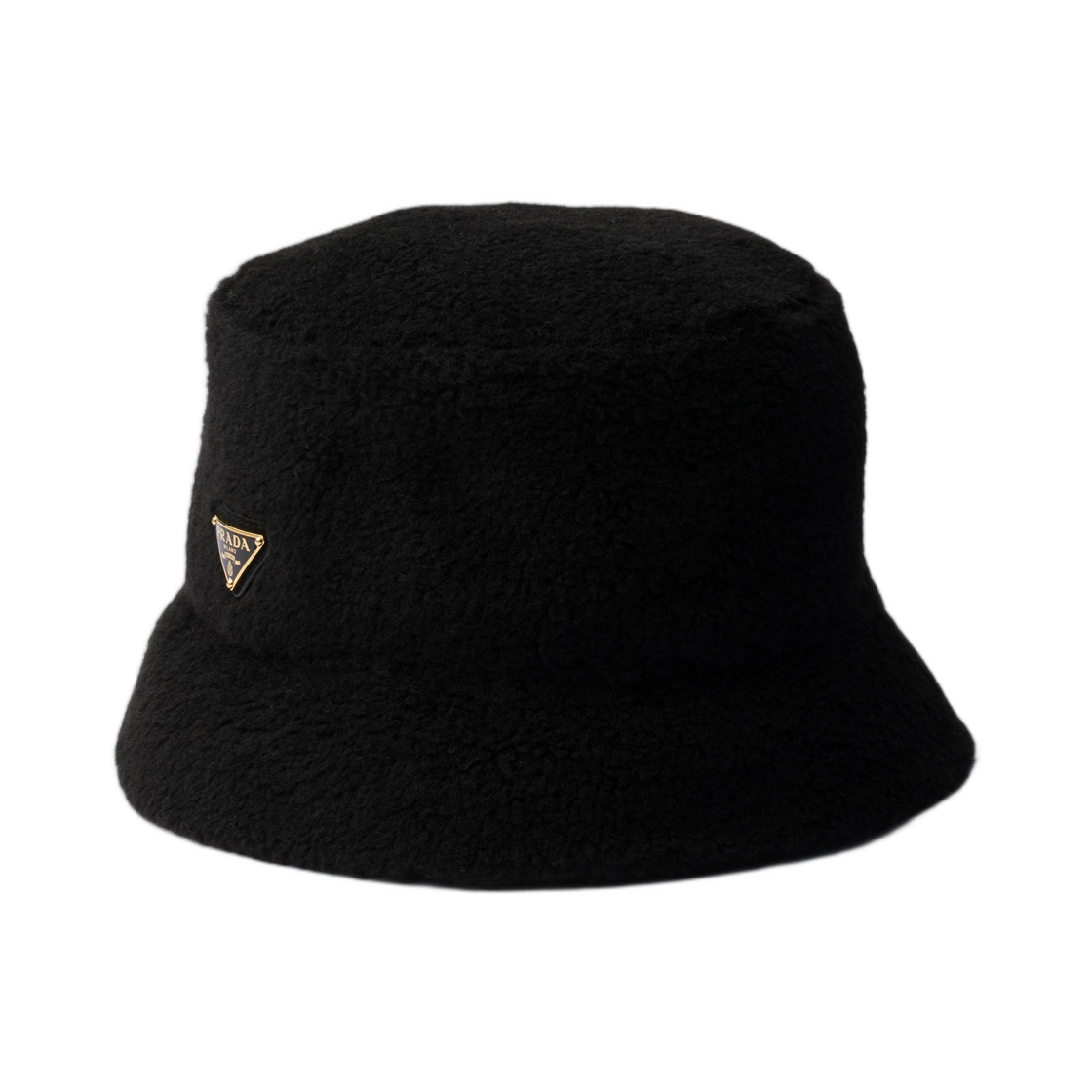 1HC137-2ZTD-F0002 (W) Prada Fleece Bucket Hat Black