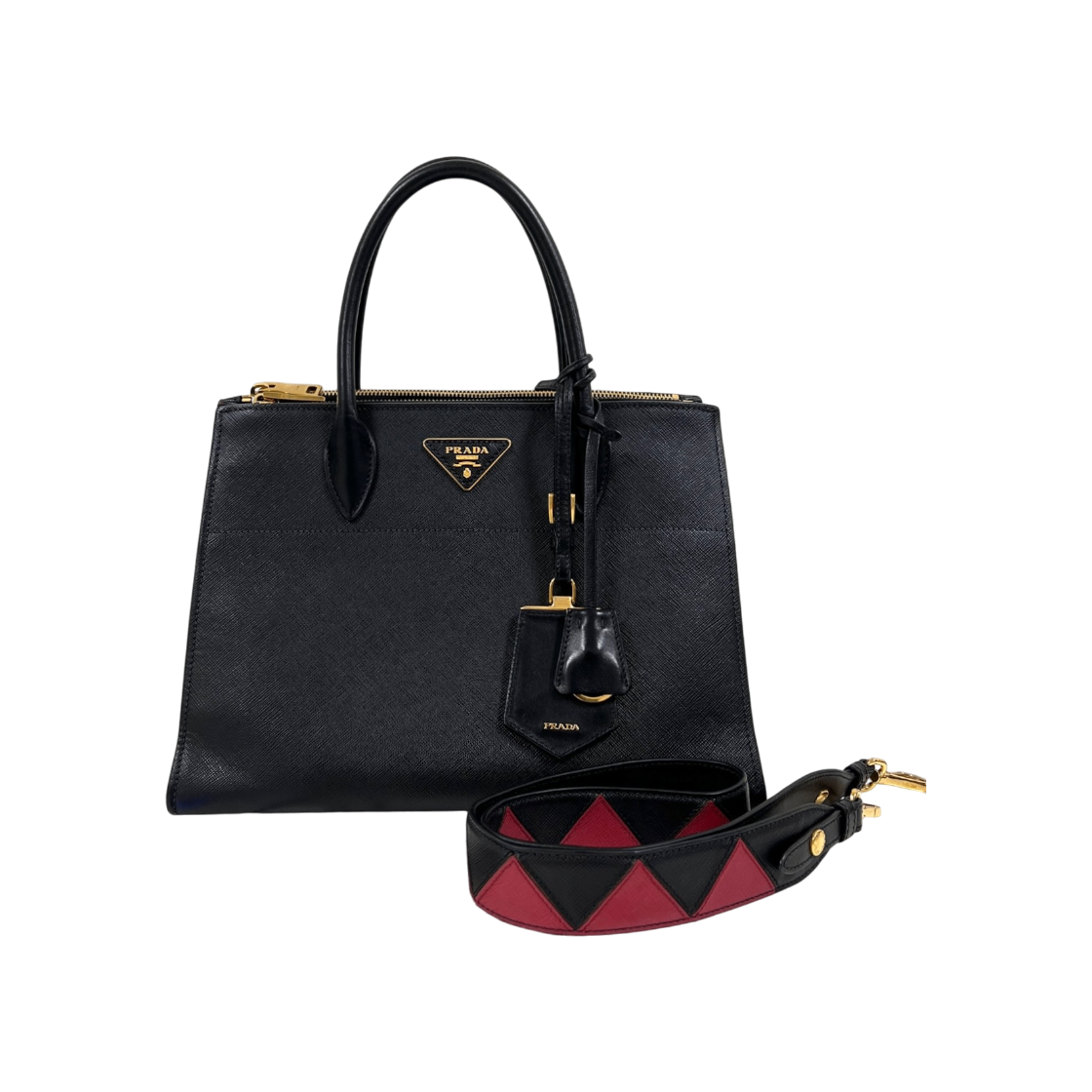 ITFC5W3LT2EF Prada Saffiano Paradigm Tote Bag Black