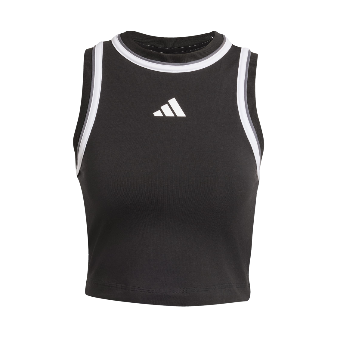 JG4180 (W) Adidas Essentials Colourpop Cotton Crop Top Black - KR Sizing