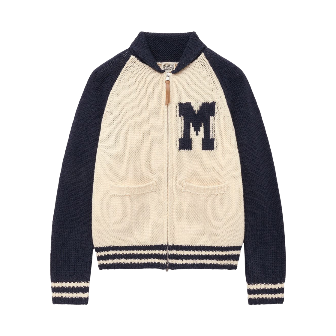 마리떼 프랑소와 저버 컬러 블록 래글런 가디건 네이비(Marithe Francois Girbaud Color Block Raglan Cardigan Navy)