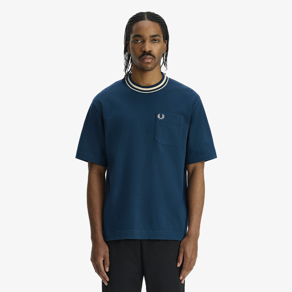 프레드페리 릴렉스드 볼드 팁드 티셔츠 모드블루(Fred Perry Relaxed Bold Tipped T-Shirt Mod Blue) - 3