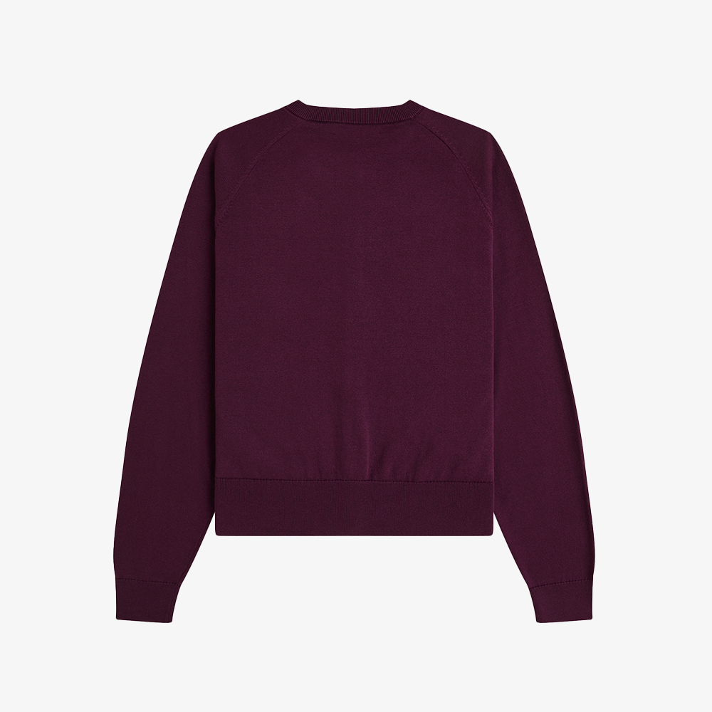 프레드페리 우먼즈 오버사이즈드 크루넥 가디건 플럼(Fred Perry Oversized Crew Neck Cardigan Plum) - 2