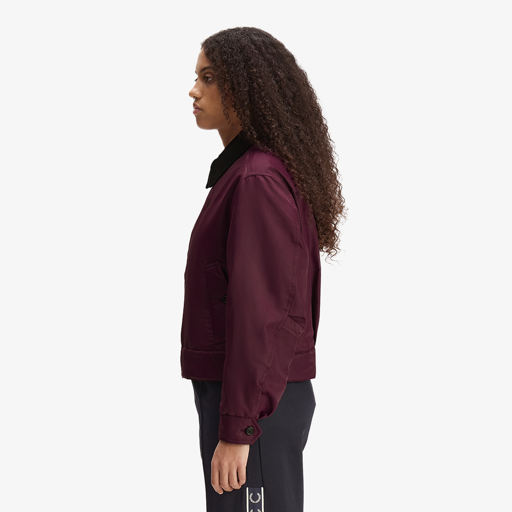 프레드페리 우먼즈 오버사이즈드 패디드 카반 재킷 플럼(Fred Perry Oversized Padded Caban Jacket Plum) - 4