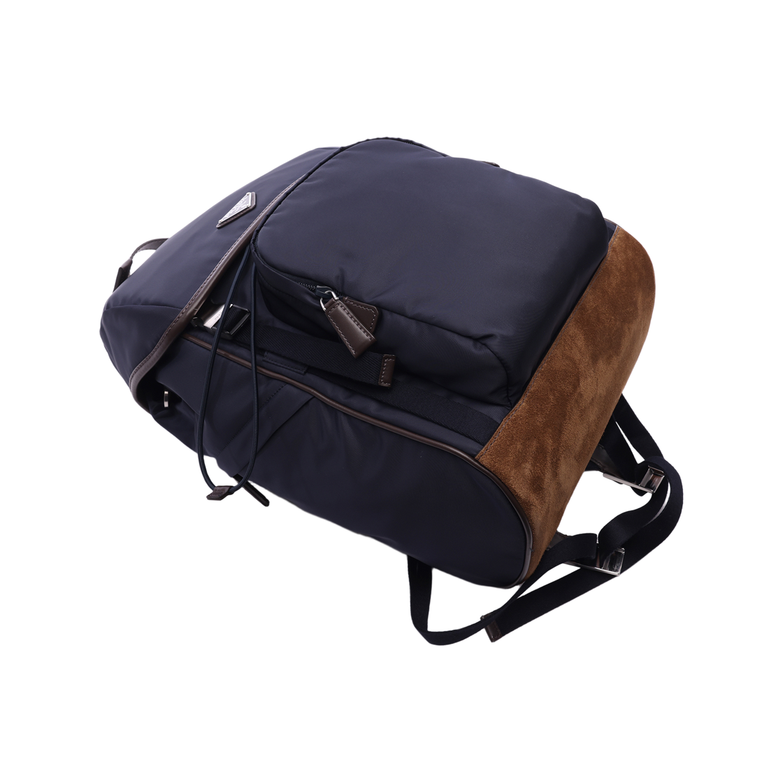 [15% 쿠폰] 프라다 리나일론 앤 레더 백팩 블루 커피([15% 쿠폰] Prada Re-Nylon and Leather Backpack Blue Coffee) - 5