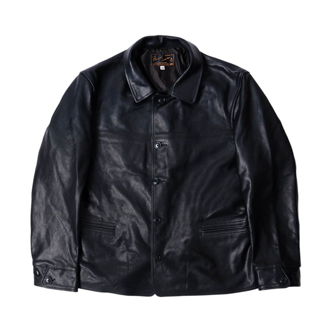 본쿠라 샤샤 레더 카 코트 블랙(Boncoura Shasha Leather Car Coat Black)