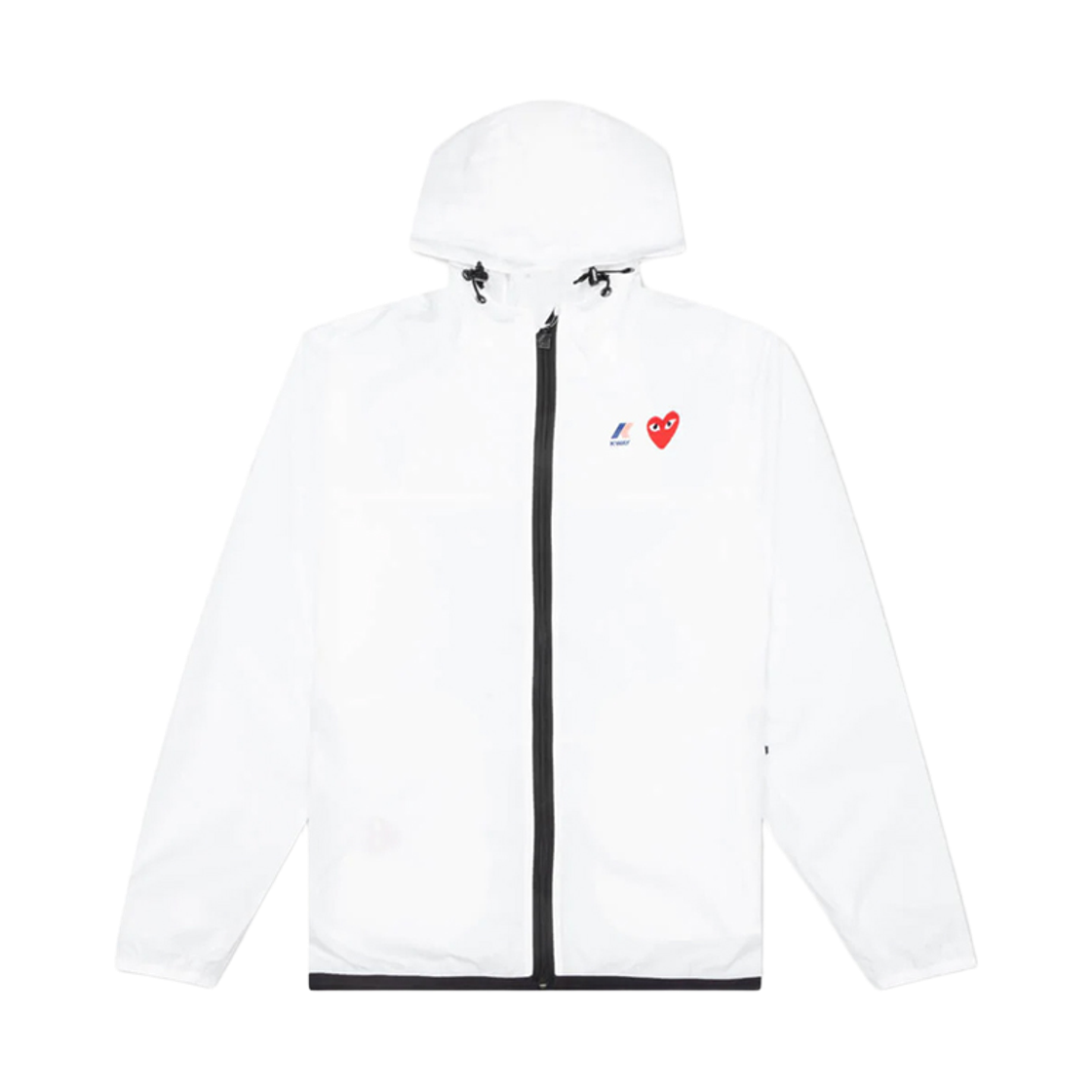 AZ-J501-051-3 [15% 쿠폰] Comme Des Garcons X K-Way Red Wappen Windbreaker Jacket White