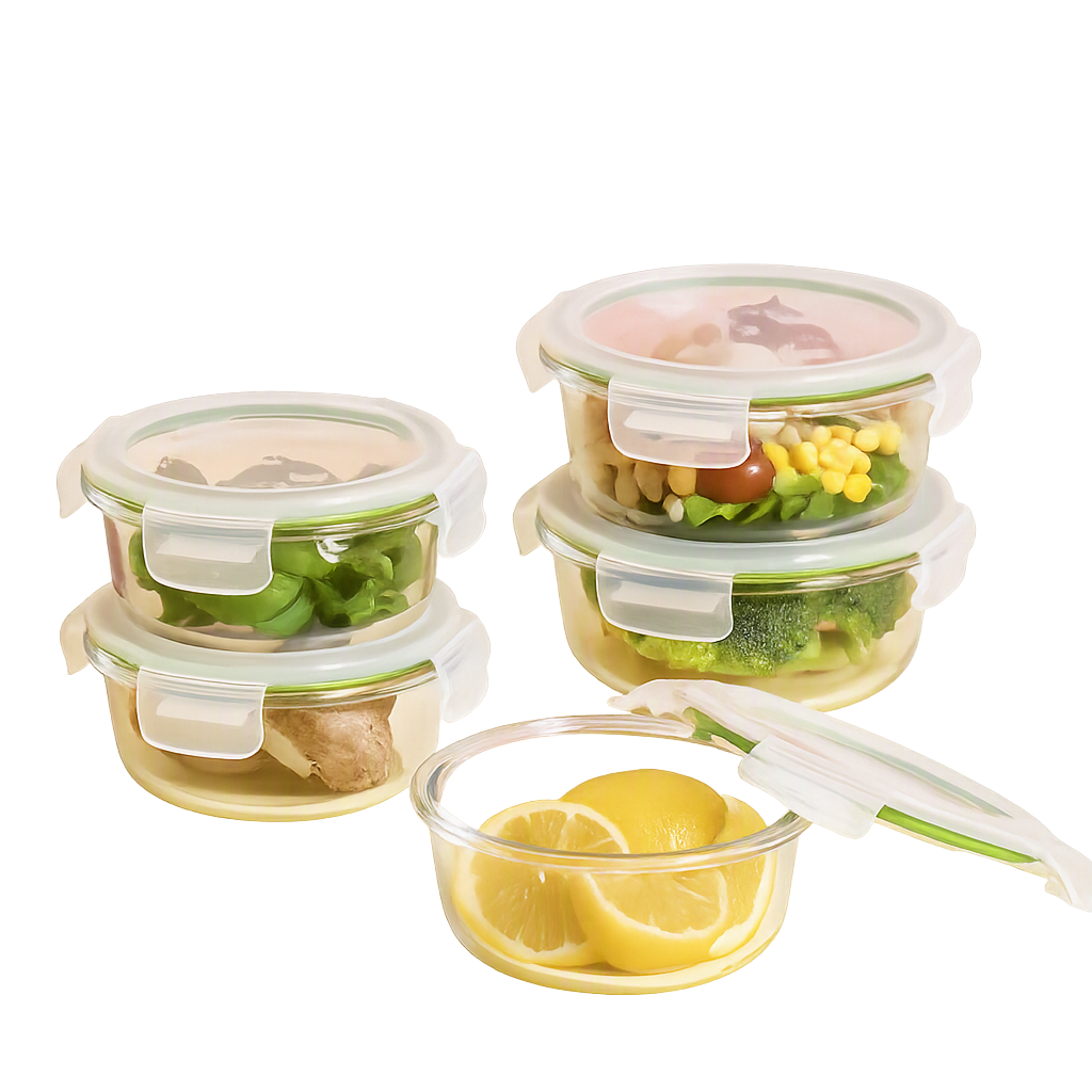 COR191 Corelle Coordinates Breeze Glass Airtight Container Round Set of 5