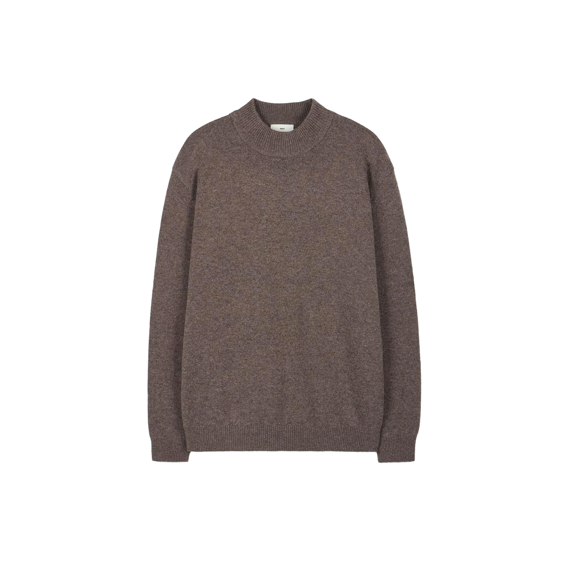 TNSW6F105W2 TNGT Cashmere Blended Mock Neck Knit Top Brown