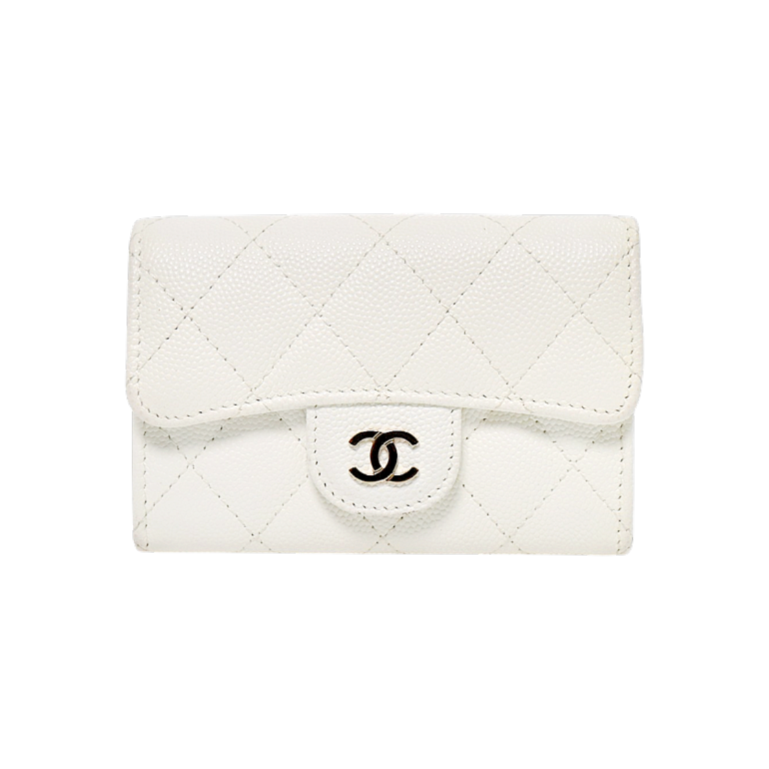 ITTULGNCAB5G Chanel White Caviar Classic Card Wallet