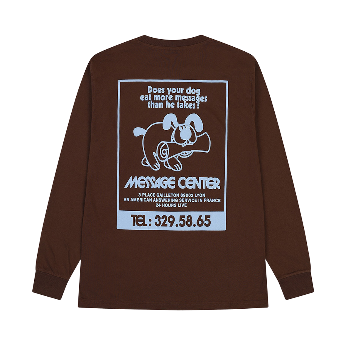 피어 리셉션 롱 슬리브 티 메시지 코튼 싱글 저지 초코 브라운(PEER Reciption LS Tee Message Cotton Single Jersey Choco Brown) - 2