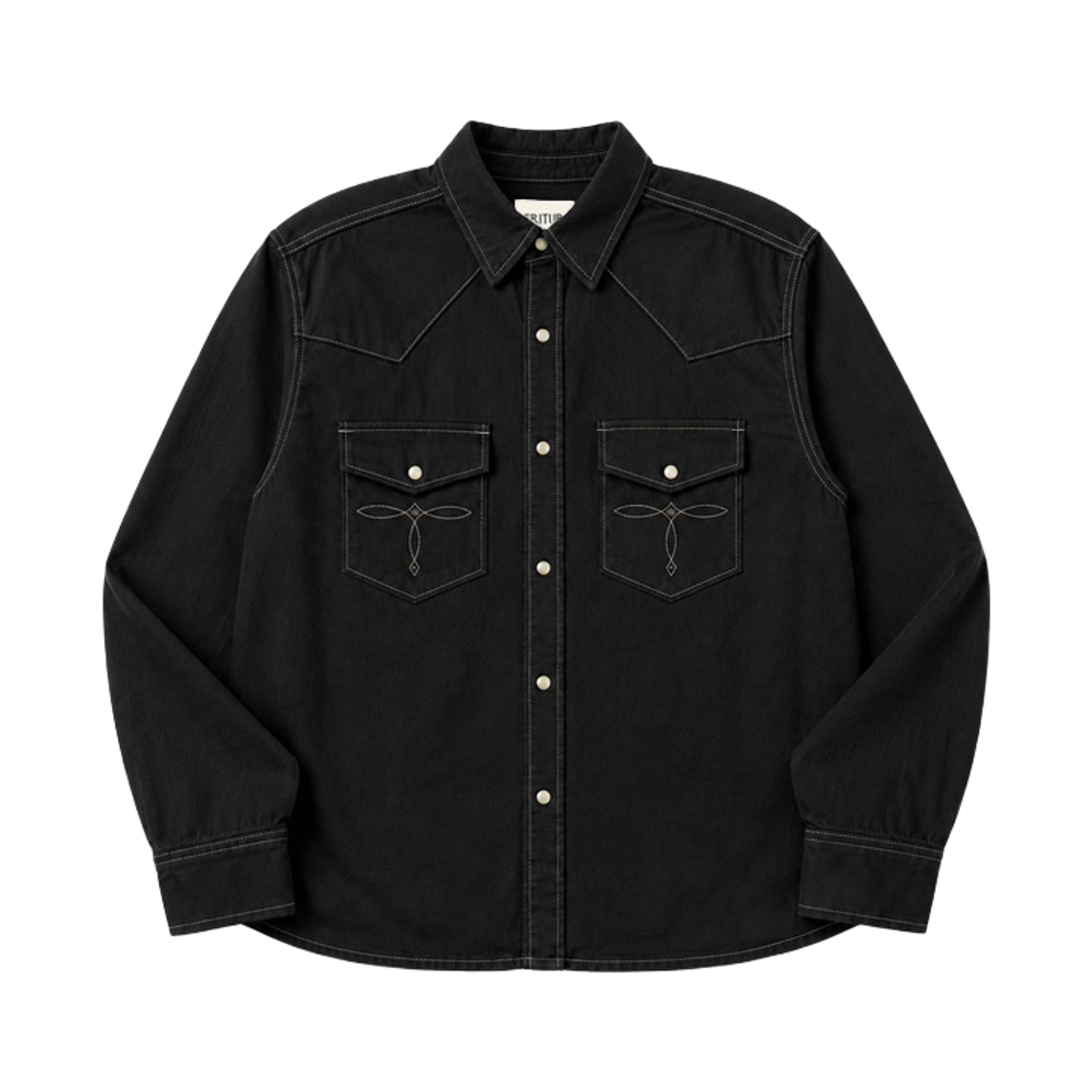 F263SH07 FRITUR Western Cotton Shirt Black_F263SH07