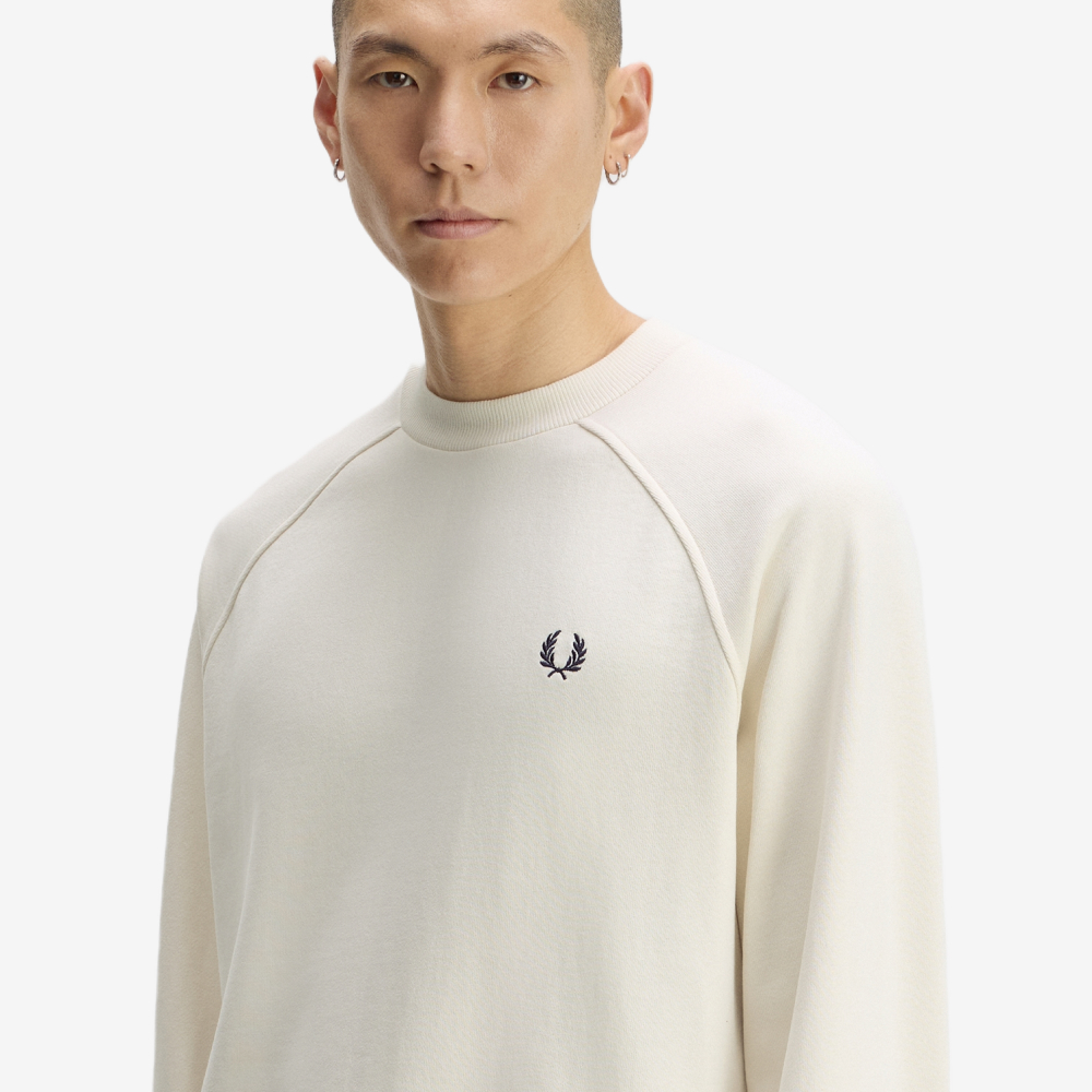 프레드페리 릴렉스드 팁드 크루넥 스웻셔츠 에크루(Fred Perry Relaxed Tipped Crewneck Sweatshirt Ecru) - 5
