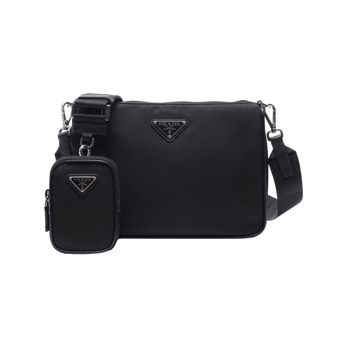 2VH113 2DMH F0002 V XOP [15% 쿠폰] Prada Re-Nylon and Saffiano Leather Shoulder Bag Black