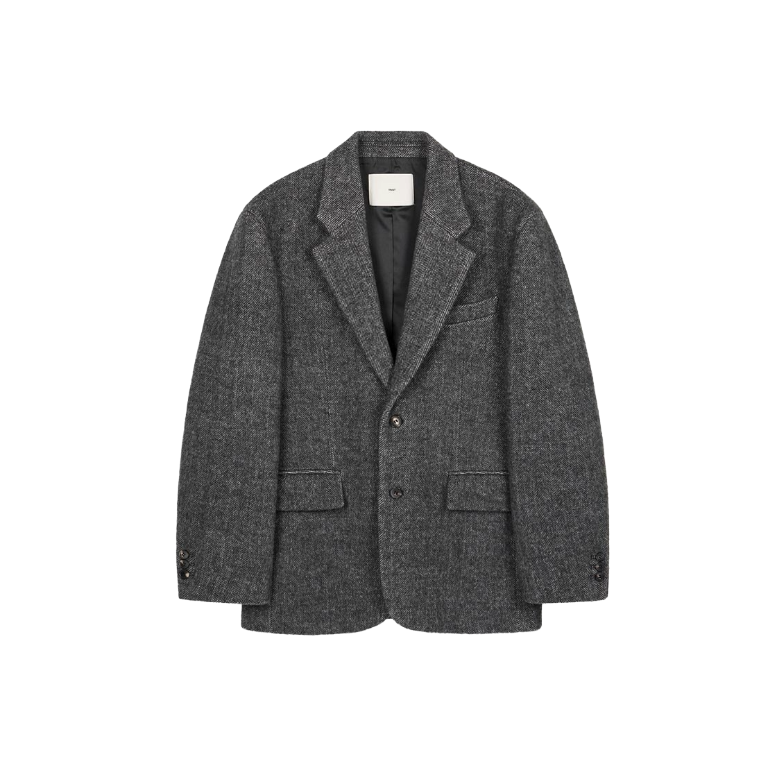 TNJA6F201G2 TNGT Hairy Wool Herringbone Jacket Dark Grey