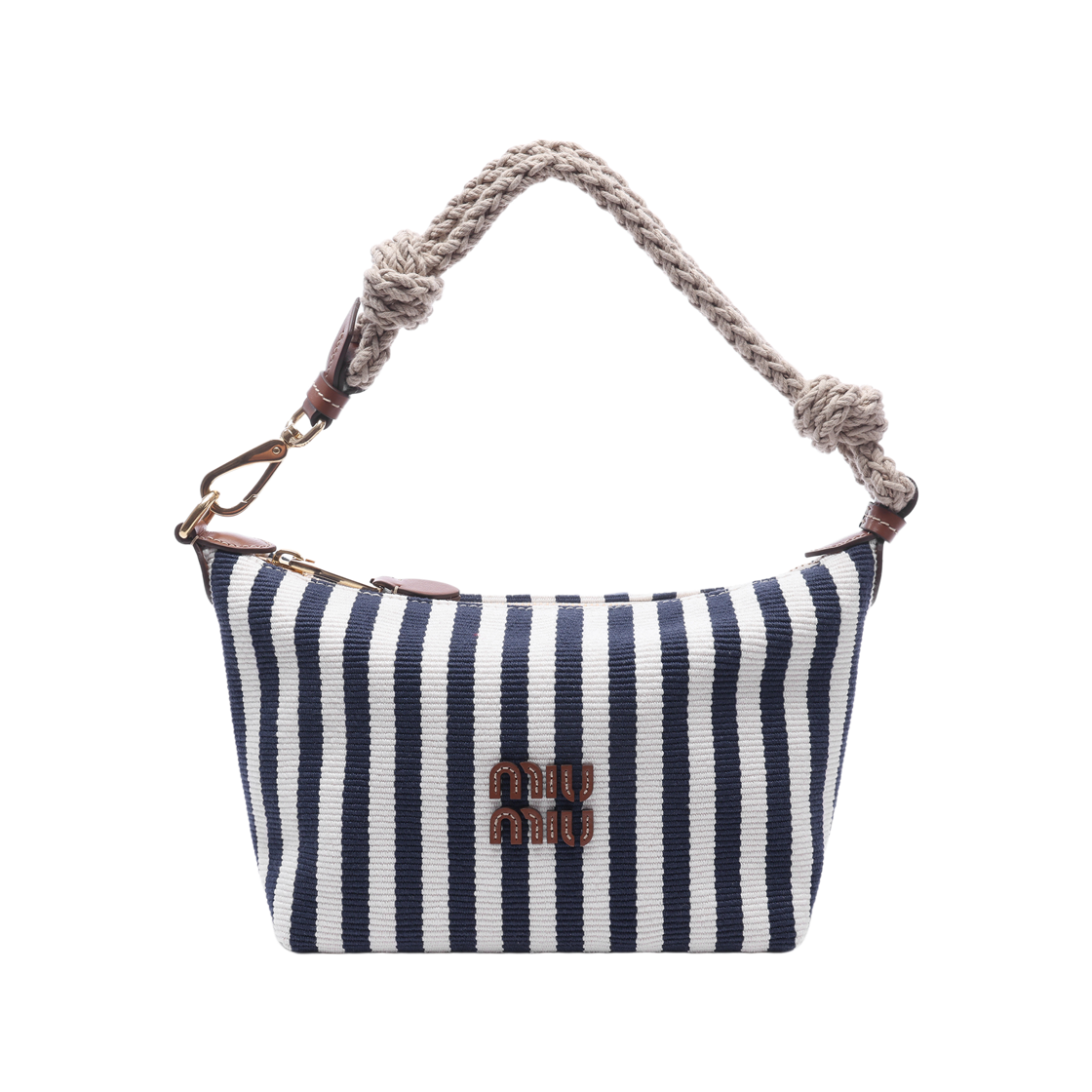 5NE841 2I0G F0B9P 26F [15% 쿠폰] Miu Miu Cotton Leather Pouch Blue Cognac